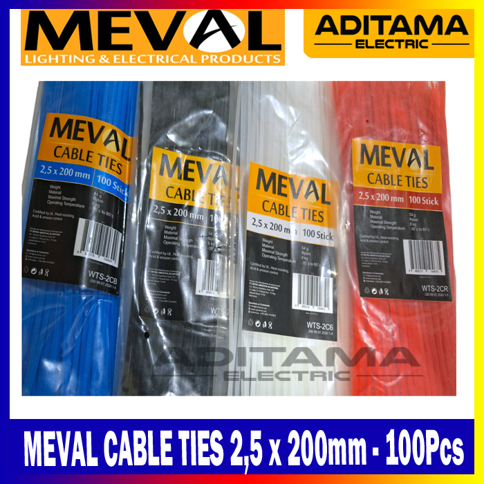 

MEVAL CABLE TIES KABEL TIS KABEL TIES 2.5x200 mm 2,5x200mm