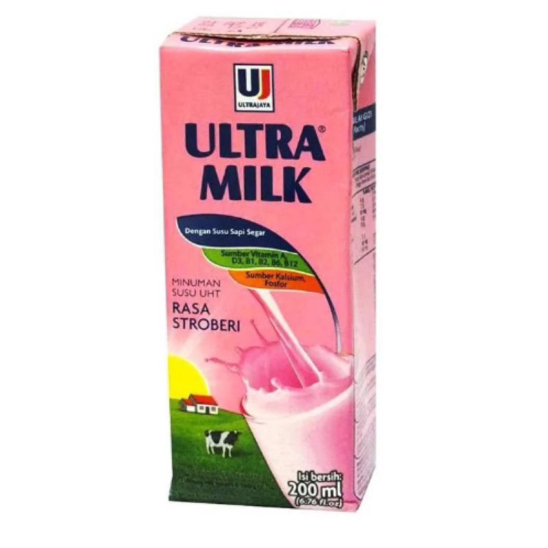 

Ultra Milk Susu UHT Stoberry 200 ml / 1 dus