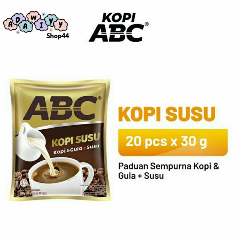 

(Promo) KOPI ABC SUSU INSTAN 30gr 1 dus [12sachet]