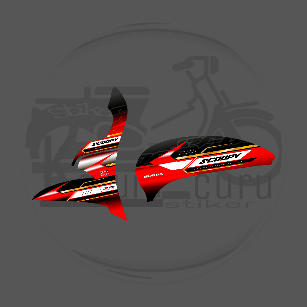 Stiker Motor Striping Variasi Honda Scoopy New 2021 / Stiker Variasi Scoopy New 2021 /Striping Varia