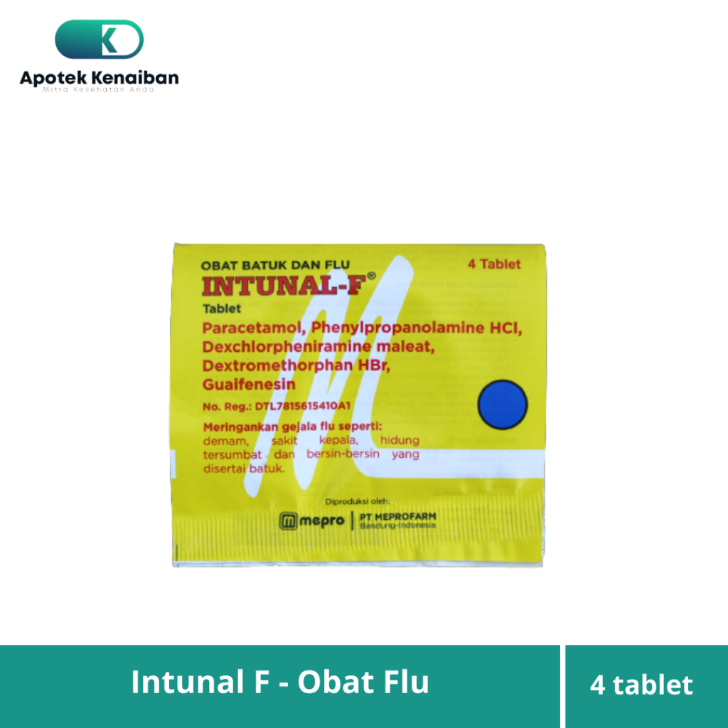 INTUNAL F STRIP 4 TABLET OBAT FLU + BATUK / OBAT PILEK