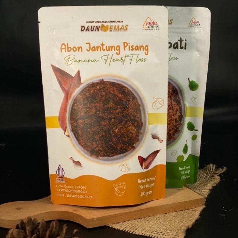 

Abon Nabati Jantung Pisang Daun Emas Tanpa MSG Abon lembut 100 gram