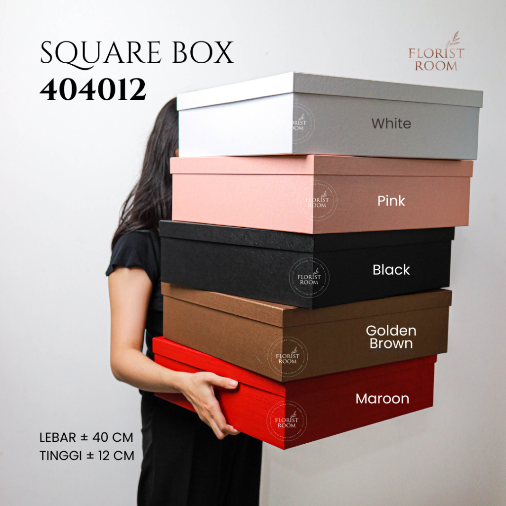 

Square Flower Box 404012 - Kotak Bunga Kue Hadiah Big Size Jumbo - HANYA JUAL PACKAGING SAJA TANPA ISI