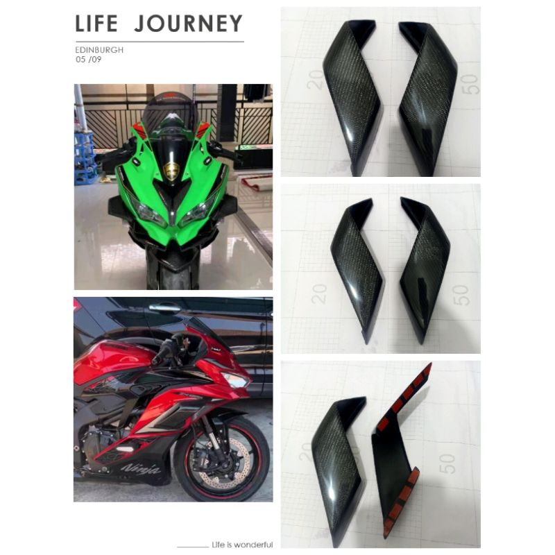 Cover body samping zx25r garnish zx25r Winglet zx25r Cover body depan zx25r ZX 25R ori carbon