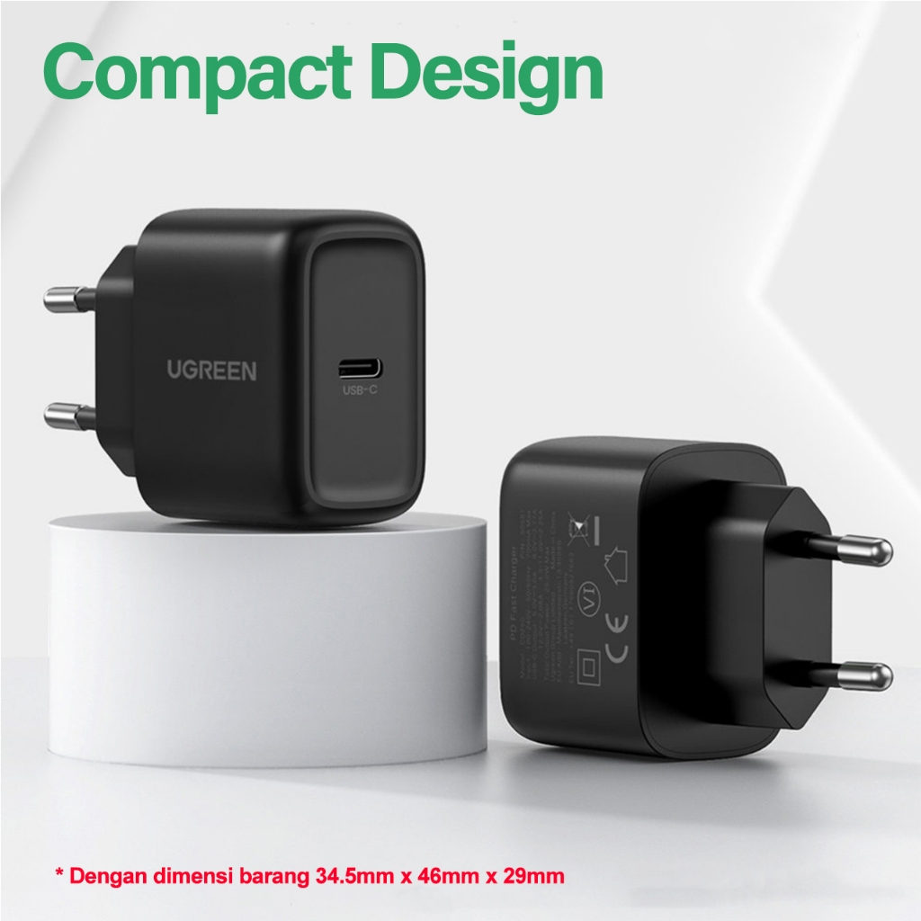 Wall Charger Adaptor USB Type-C UGREEN 25W Mini PD QC Fast Charging