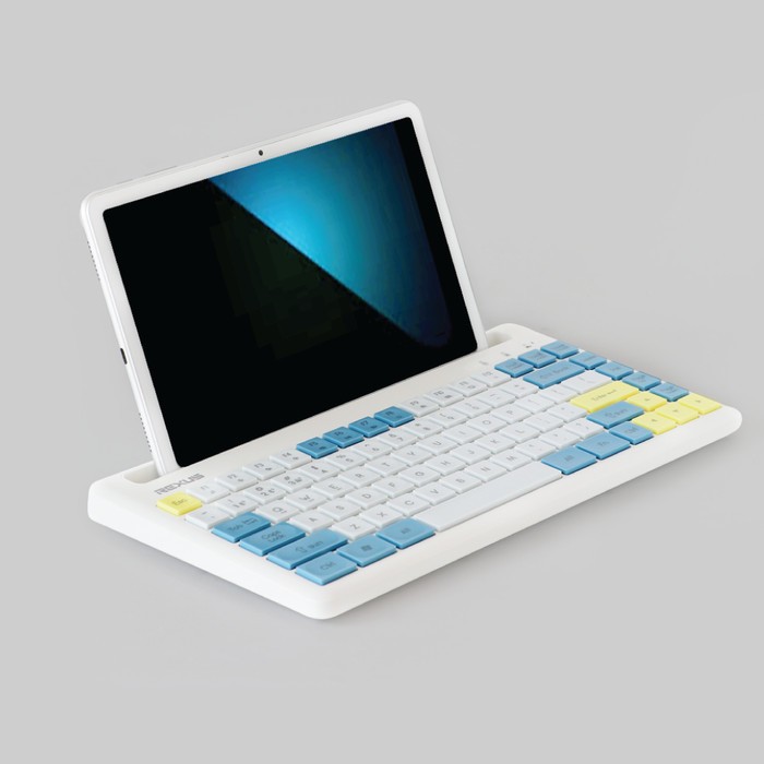 Keyboard rexus wireless 2.4ghz bluetooth membrane 84 keys tkl 3 tone with holder phone mosaic kb-01 kb01