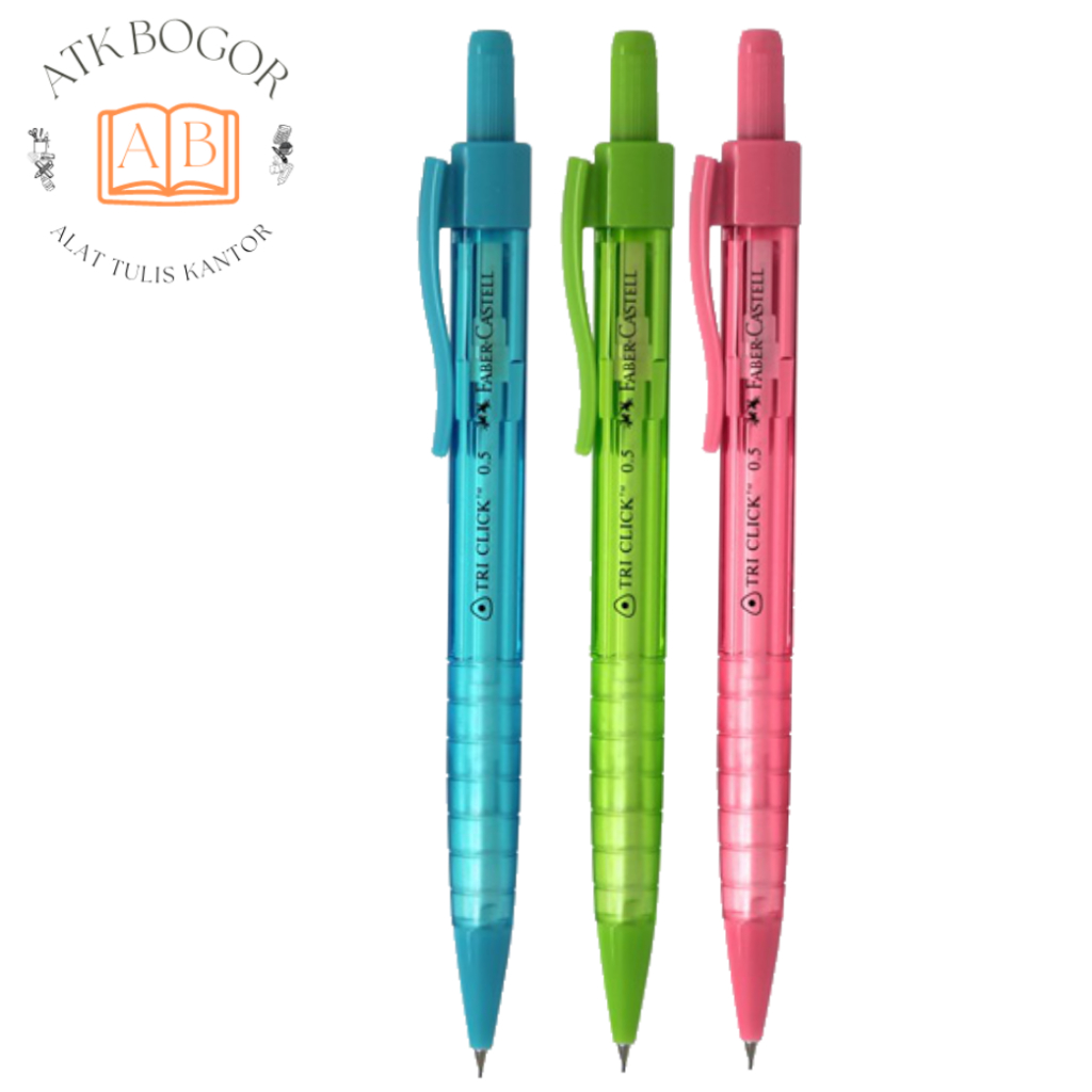 

Faber Castell Pensil Mekanik Segitiga Untuk Menulis Menggambar dan Isinya Tri Click Mechanical Pencil 0.5 Biru / Hijau / Pink