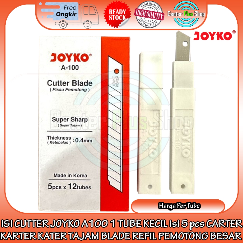 

Joyko A-100 1 Tube Refill Isi Ulang Cutter 5 Pcs Joyco Kecil Mini Cuter Carter Karter Katter Kater Tajam Refil Pemotong Katter Memotong Mengupas Menetak Mengiris Iris Kael Cabel Cable Anti Karat Korosi Spare Blades Original High Quality HUM Mata Pisau Ala