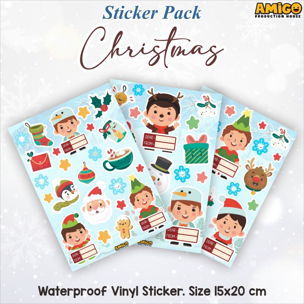 

Sticker Pack Christmas Stiker Natal Set Stiker Gift Ucapan