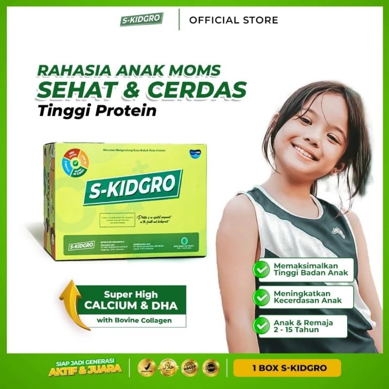 

S-KIDGRO Susu Peninggi Badan Ampuh Terbaik BPOM Untuk Anak