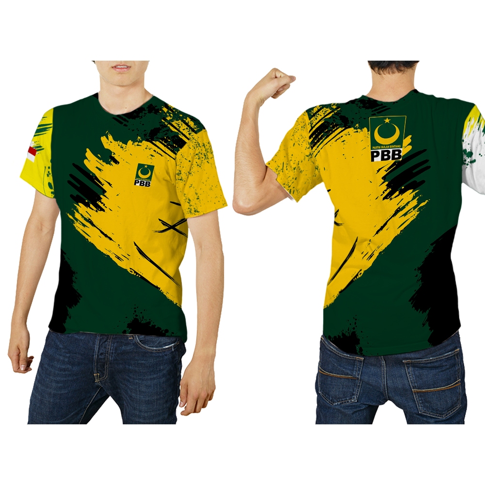 Kaos Baju Partai PBB Pilpres 2024 Kaos Fullprint Jersey Partai Bulan Bintang