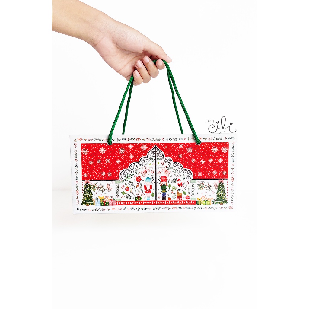 

(PAPERBAG SEKAT-PIXIE) paperbag untuk dus nastar sekat natal/ merry christmas (isi 10)