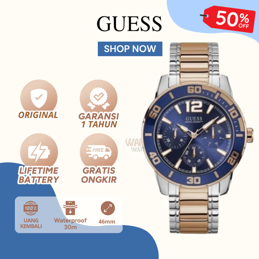 [ORIGINAL]-[COD] ✅ Jam Tangan Analog Guess Pria W1249G3 Watch Gc [BERGARANSI]