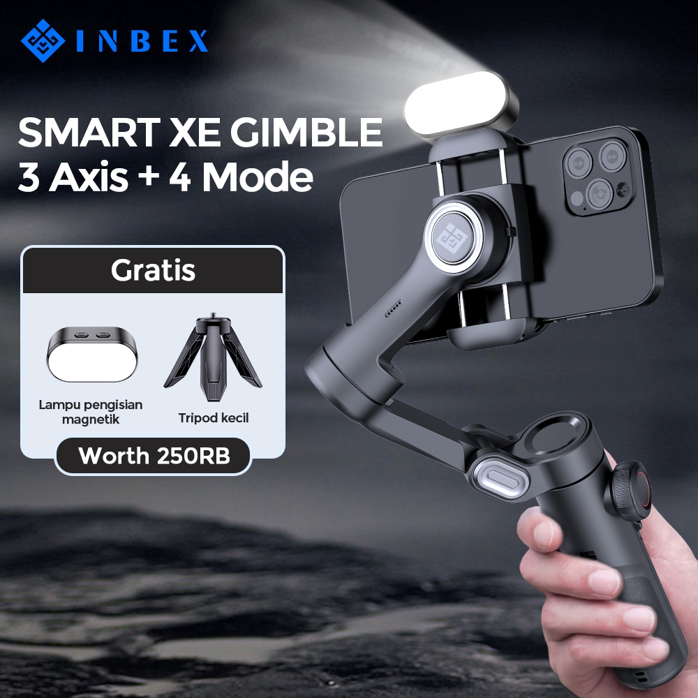 INBEX Smart XE Gimbal Stabilizer hp Stang Tongsis Stabilizer hp 3-Axis Face Tracking+Video Light+Min