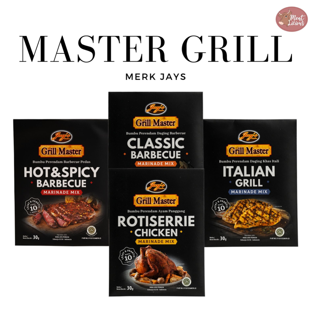 

MASTER GRILL JAY'S Bumbu Marinasi Daging / Master Marinade 30gr (italian grill, classic barbeque, hot and spicy, rotisserie chicken)