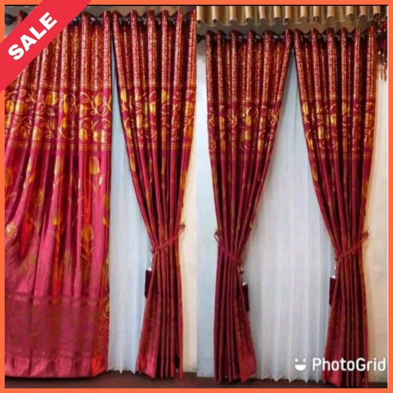 HARGA LIVE gorden blackout impor printing gold/gorden tebal impor/gorden mewah