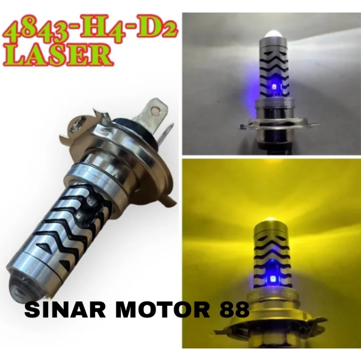 Lampu Led Utama motor H4 Senja biru kaki 3 H4 Vixion mxking tiger thunder gl cbr ninja scoopy crf kl