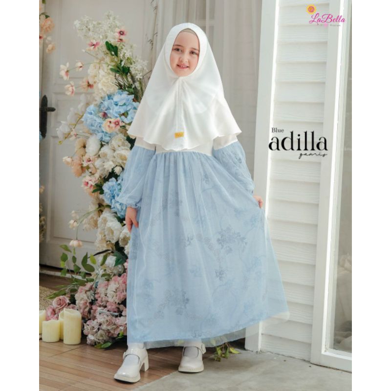 GAMIS ANAK PUTIH KOMBINASI 8-14 TAHUN REMAJA SD ADILLA BY LABELLA