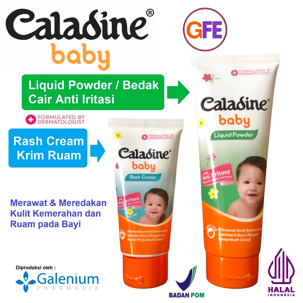 Caladine Baby Bedak Cair Krim Ruam Anti Iritasi Ringan Kulit Bayi Rash Cream
