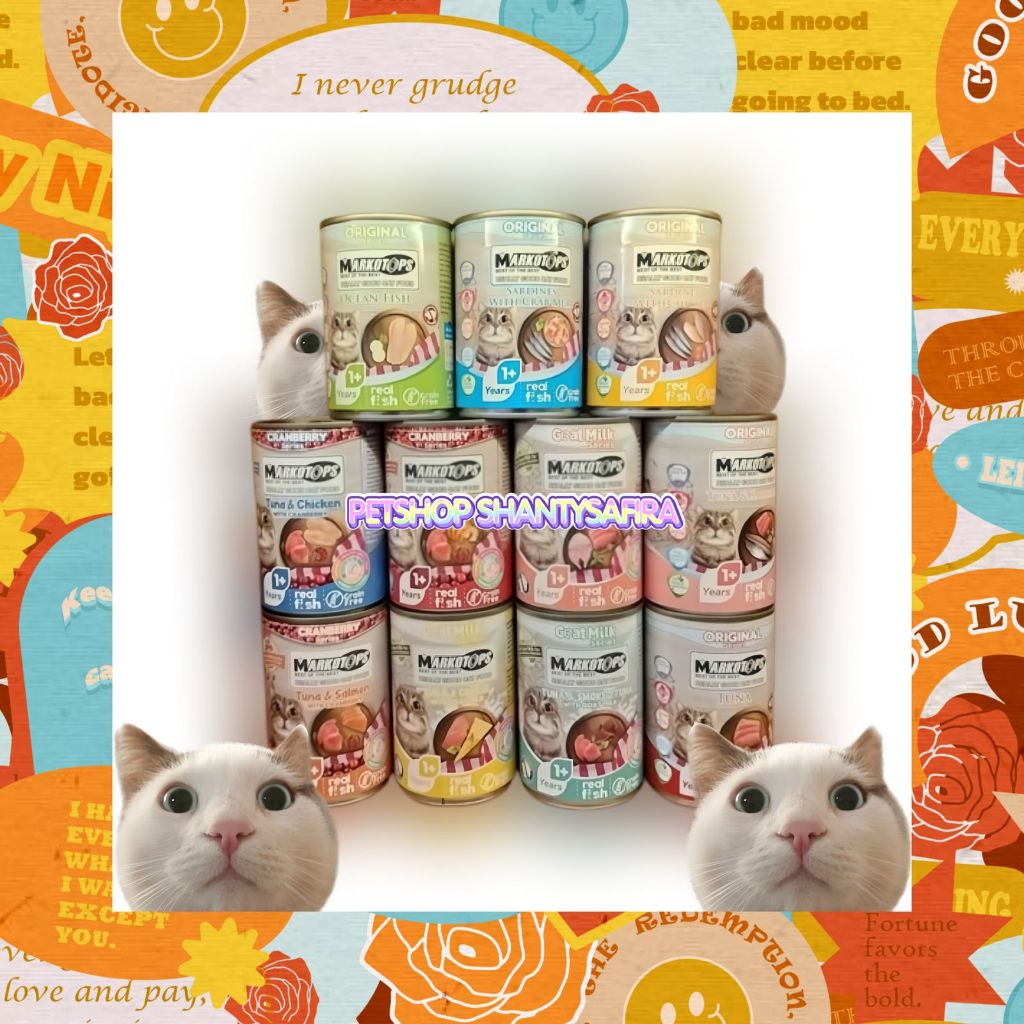 MAKANAN KUCING MARKOTOPS KALENG 400 GR ADULT / KITTEN COCOK UNTUK SEMUA JENIS KUCING MAKANAN KUCING 