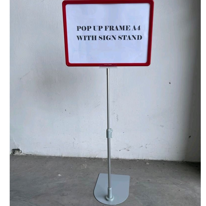 

SS-11 Pop Up Frame Promosi A4 With Sign Stand Papan Harga Promo Minimarket A4 Berdiri Tiang Promo Toko