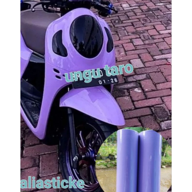 Sticker Skotlet Motor Warna Ungu Lilac Ungu Taro Scotlite Ungu Taro Lilac Sekotlet Warna Ungu