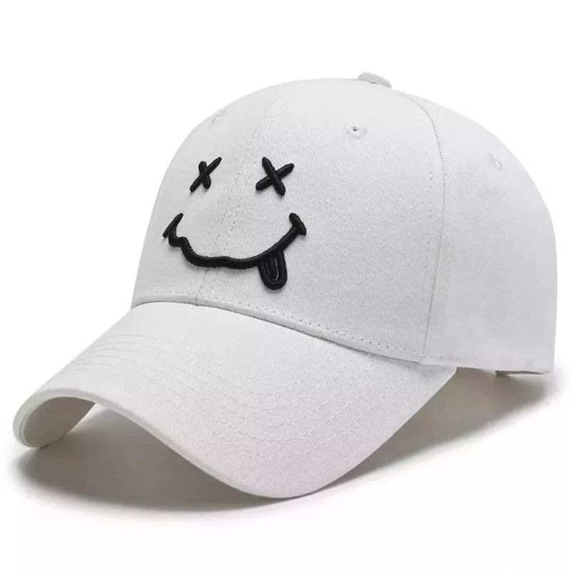 Topi baseball smile X/topi baseball trend kekinian pria wanita/topi baseball trend pria wanita