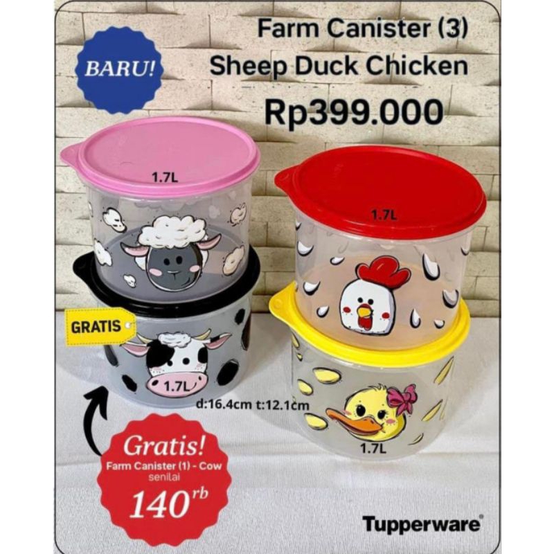 FARM CANISTER(1PCS)/TOPLES TUPPERWARE/TOPLES MOTIF/TUPPERWARE/TOPLES