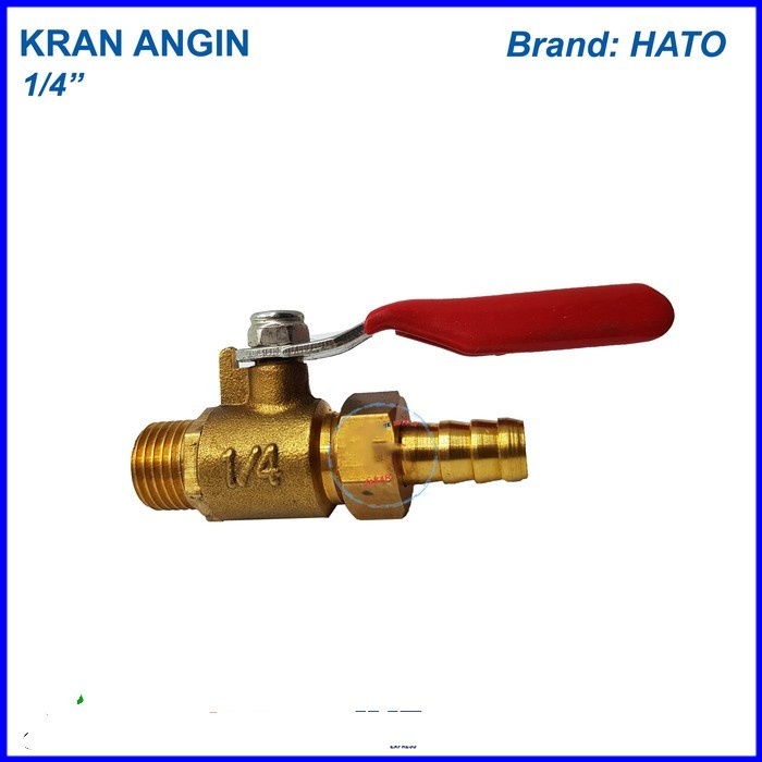 Kran angin 1/4" Hato keran gas/ keran compresor kuningan