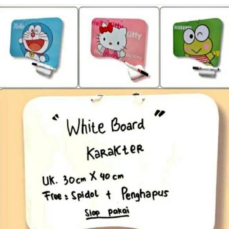 

Papan Tulis Karakter Free Spidol & Penghapus / Whiteboard