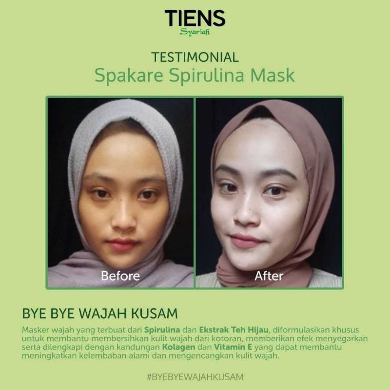 TIENS Masker Spirulina Bubuk (1 Sachet 3 gram) Tiens Makassar