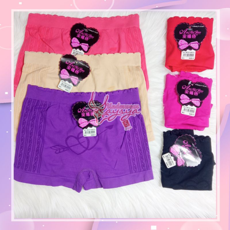 Boxer An Mei Jiao|Pakaian Dalam Wanita Dewasa|Celana Dalam|CD Wanita|Rajut