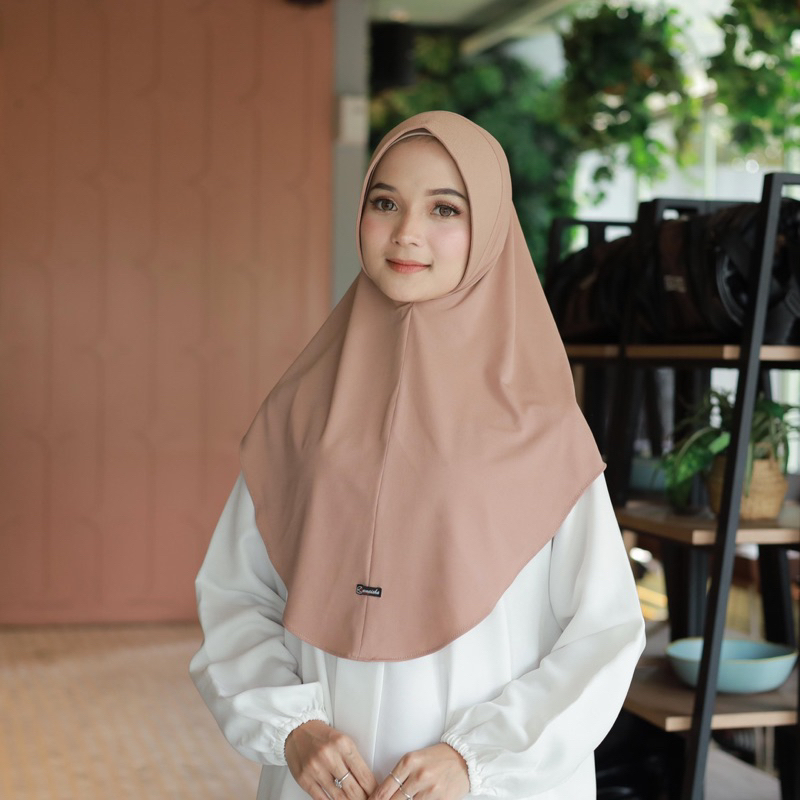 Luthfia kids - Rumaisha Khimar Softpad Antem size Medium/Khimar Soft Pad Antem Jersey Premium