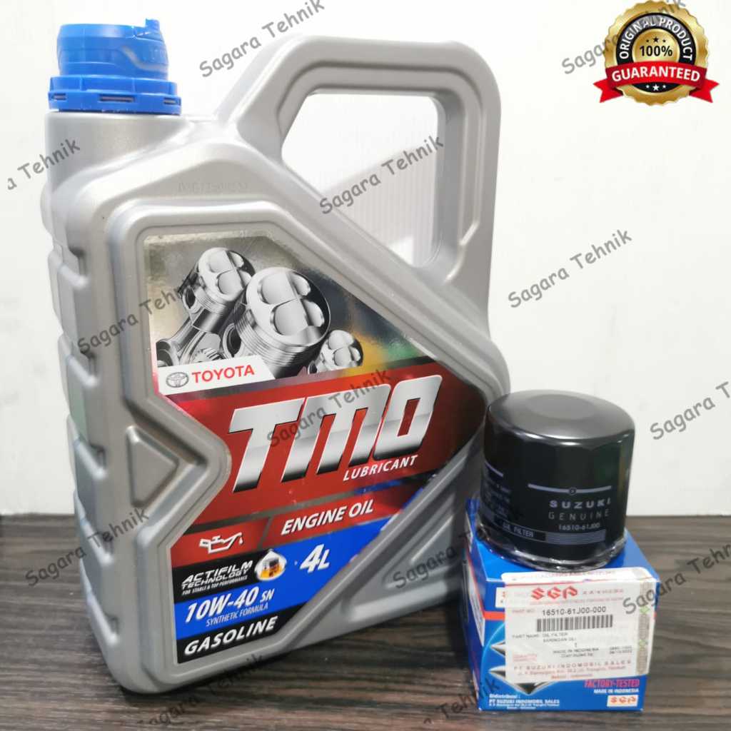 PAKET OLI + FILTER OLI TOYOTA TMO 4LITER  APV FORZA KARIMUN FUTURA INJECT INJEK FILTER OLI SGP ORIGI