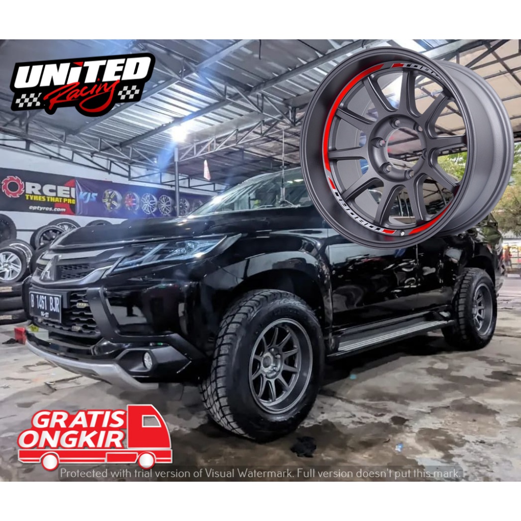 Velg Mobil Murah Untuk Pajero Sport R18 Model Rally look Ring 18 HSR TOBOALI Sandy Grey