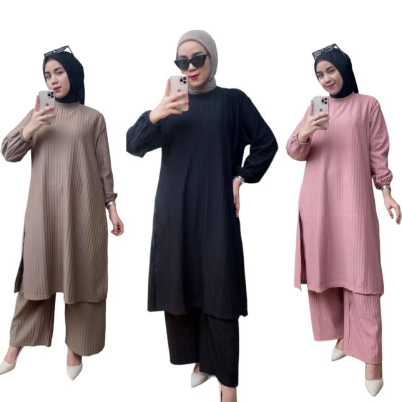 Baju Set Wanita Moeslim Kekinian Seyelan Cwk Murah One Set Moslim Prempuan Dewasa Ramadan Sale Setce