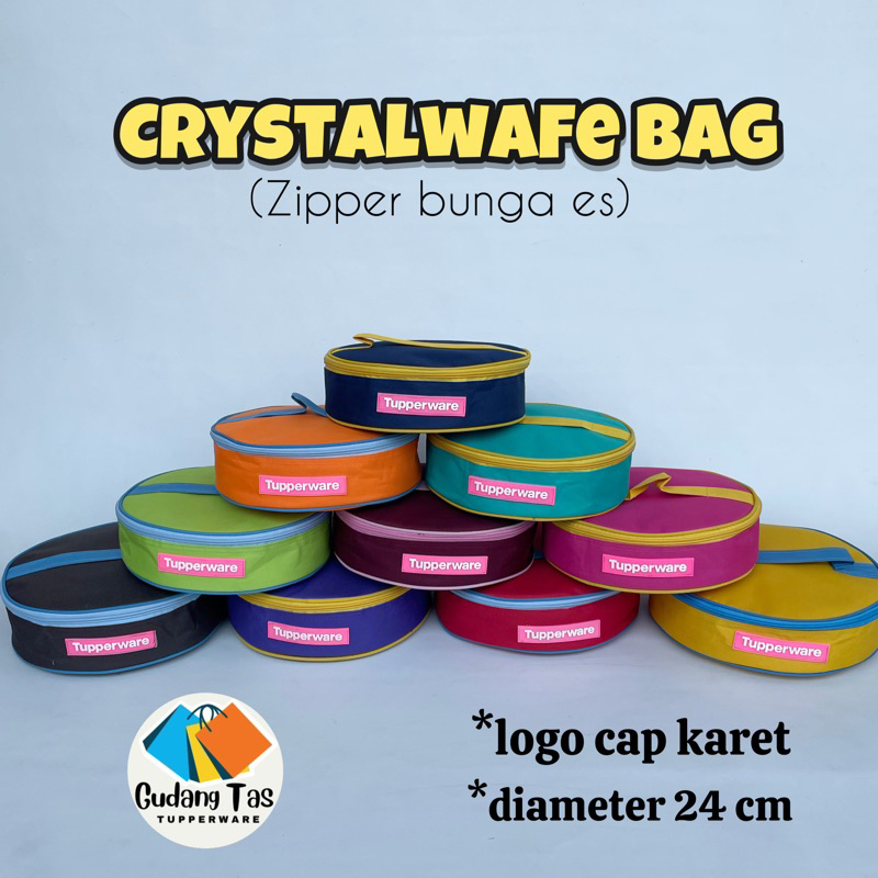 CWL cap karet Tupperware zipper bunga es (Tas bekal bentuk bulat)