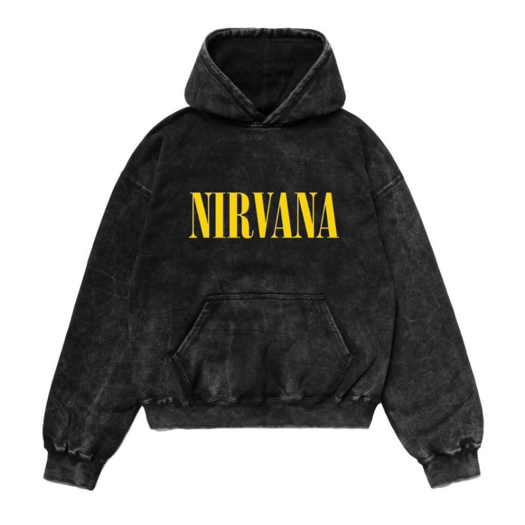 Virtuative "Nirvana" Stone Wash Oversize Hoodie | Washing | Jaket | Hoodie Band