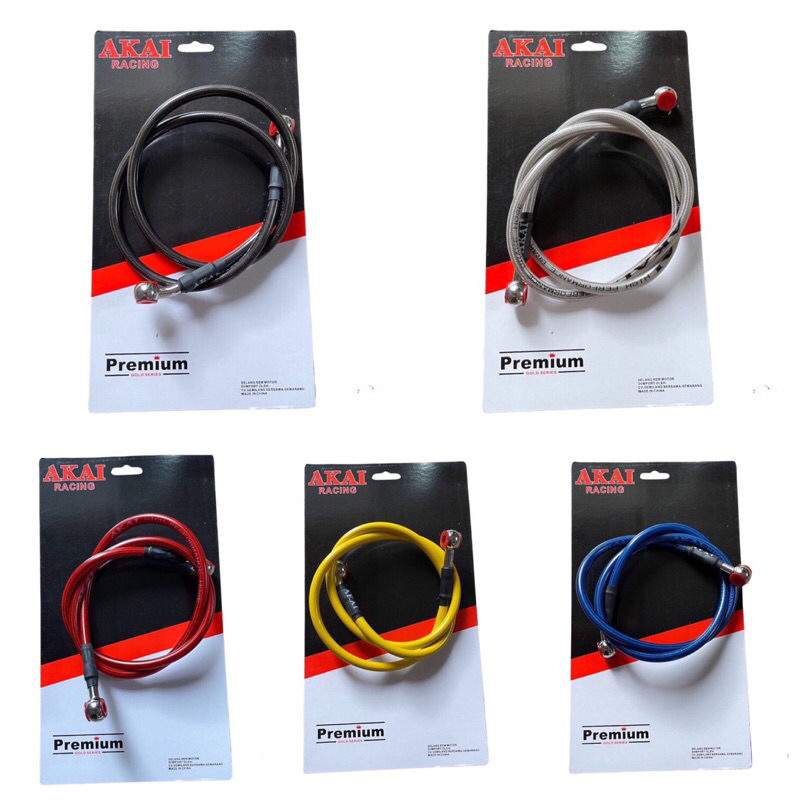 SELANG REM EXTREME DEPAN BELAKANG SELANG REM CAKRAM 65CM 95CM AKAI UNIVERSAL BLACK CARBON 65 CM 95 CM