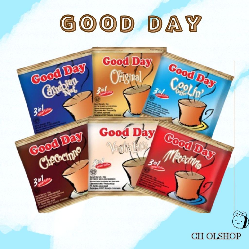 

Kopi Good Day ~ Renceng 10 pcs Isi 20gr