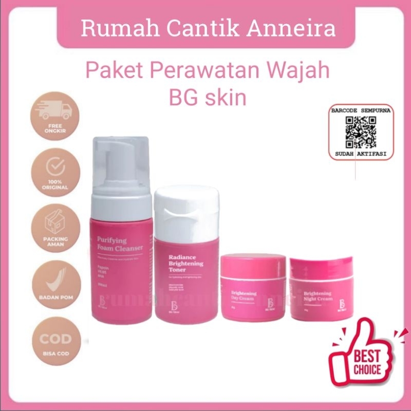 ECER BG SKIN BEAUTY GLOW SKINCARE PAKET BRIGHTENING LUXURY,ACNE , ACNE SENSITIF