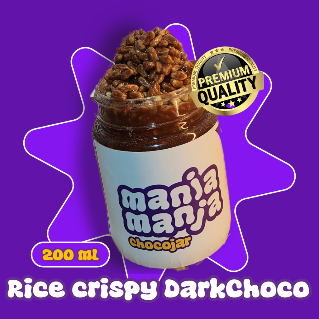 

Ricecrispy Darkchoco Cemilan Snack Coklat Lumer Premium 200 ml - Manja-Manja Jarjoy by Nala
