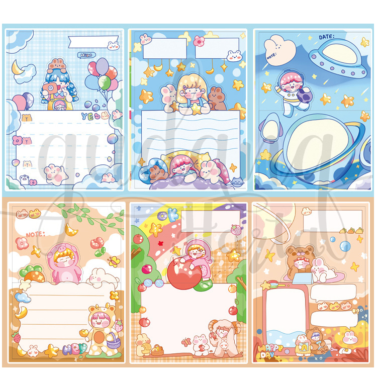 

Memo Lipat Gemoy Girl Memopad Motif Astro Pig DIY Scrapbook GH 301244