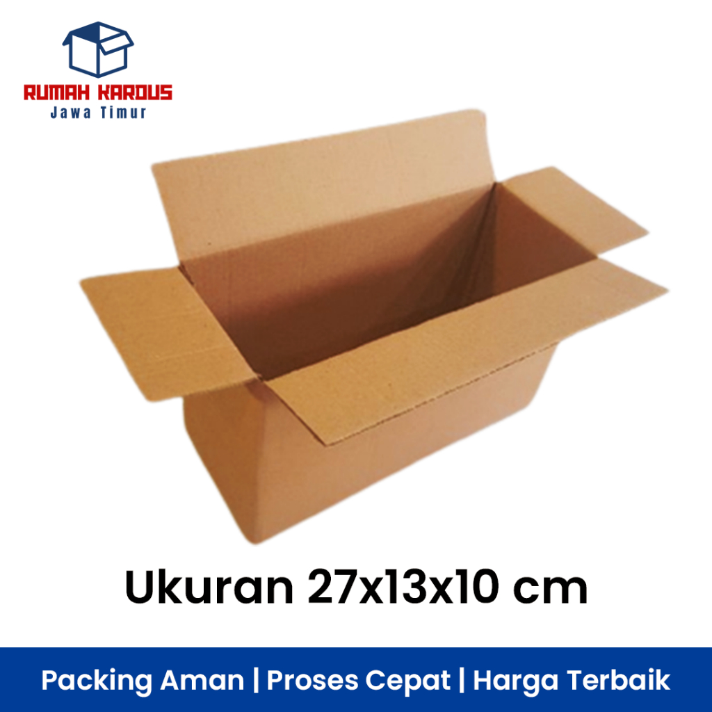 

Kardus Packing Polos Ukuran 27x13x10 cm Packaging Olshop