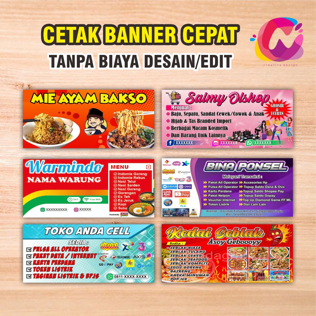 BANNER SPANDUK BACKDROP BALIHO JUALAN CUSTOM OLSHOP ES TEH KONTER ES KUL KUL ULANG TAHUN ANAK WISUDA