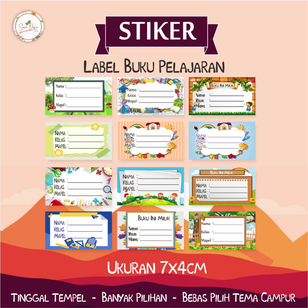 

STICKER TANPA MINIMAL ORDER BEBAS PILIH TEMA NAMA BUKU PELAJARAN