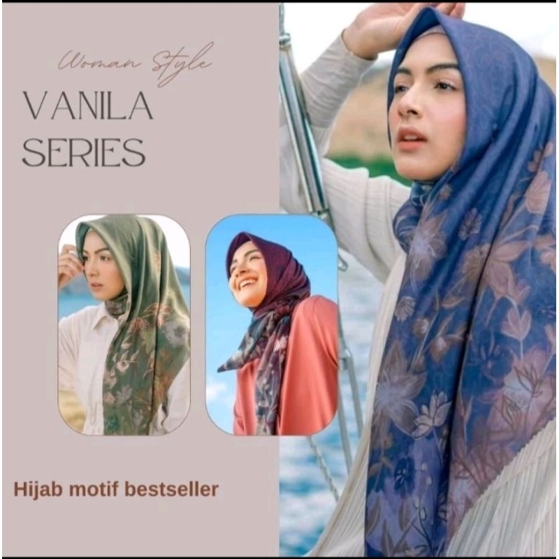 (1)hijab segiempat voal motif VANILA SERIES
