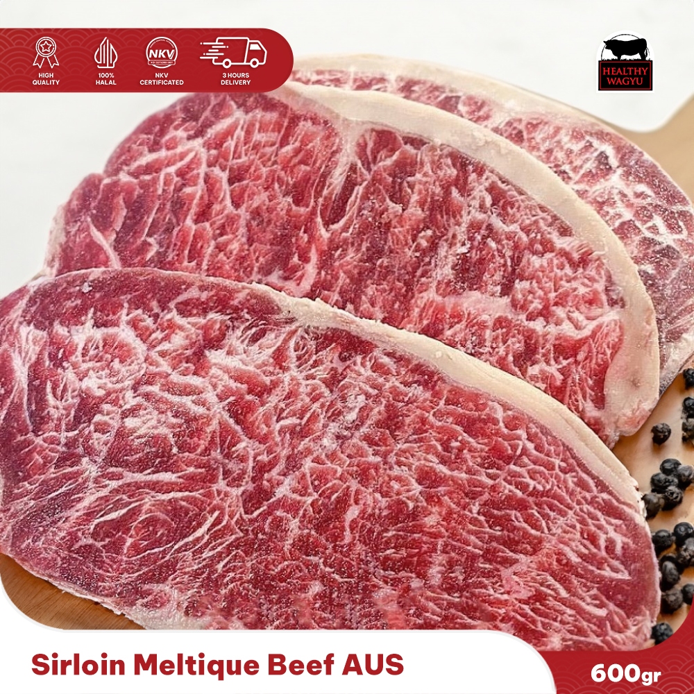 

Sirloin Meltique Beef Australia Halal 600 Gram Healthy wagyu