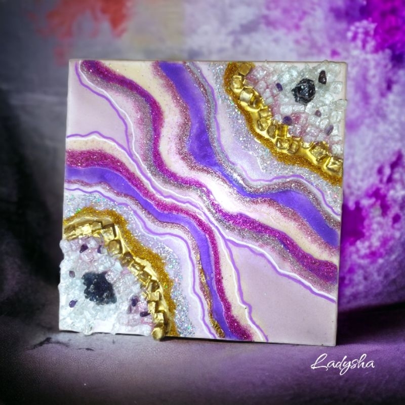 Amethyst resin geode wall art, resin wall art, geode resin art, resin painting, amethyst wall decor,