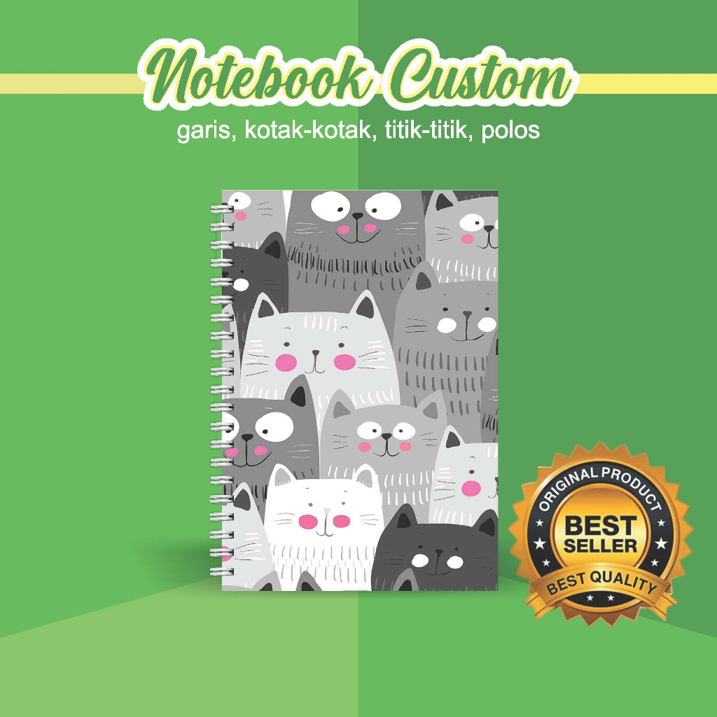 

NOTEBOOK A5 CUSTOM CATATAN/JURNAL BOOKPAPER GRID/KOTAK2#DOTTED/TITIK2#BLANK/POLOS